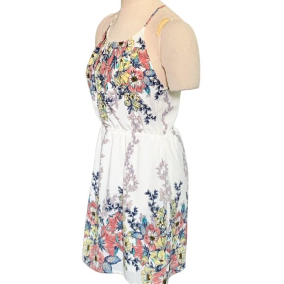 Papermoon Sleeveless Spring Floral Halter Dress Sz L #109i - Picture 3 of 7